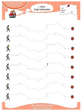 Çocuklar İçin Çizgi Çalışma Sayfaları 